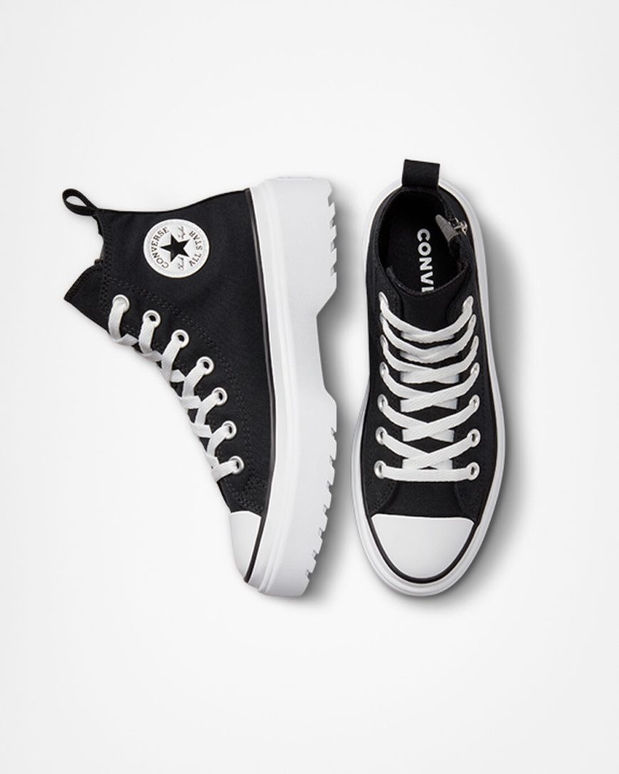 Topanky Na Platforme Converse Chuck Taylor All Star Lugged Lift Platene Vysoke Dievcenske Čierne Biele | SK QOIER2